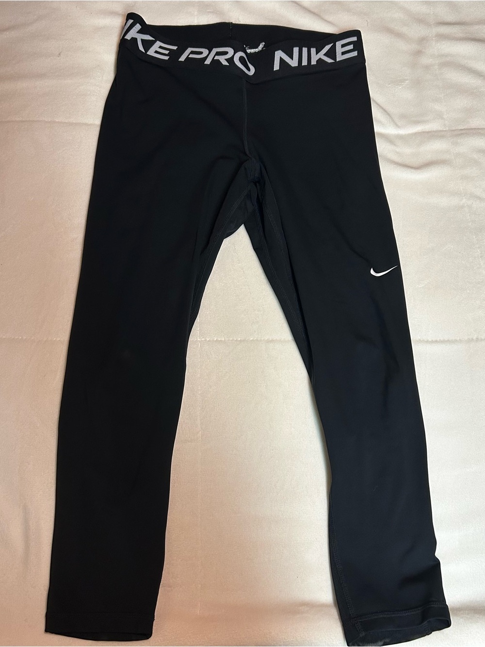 Nike Black Performance Leggings with White Swoosh